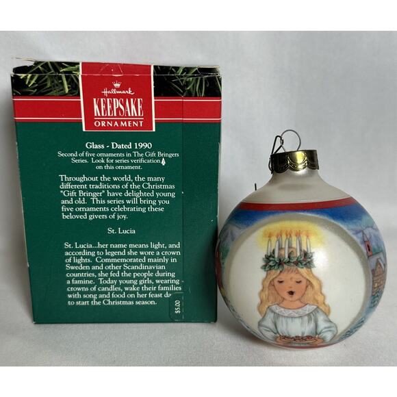 Hallmark St. Lucia Gift Bringers Keepsake Glass Ornament Christmas - Picture 3 of 5